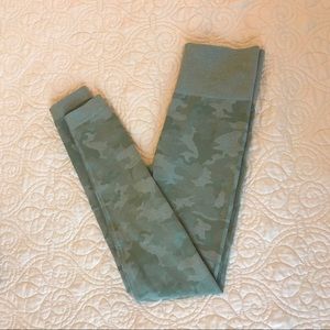 Green camo yoga/ exercise leggings